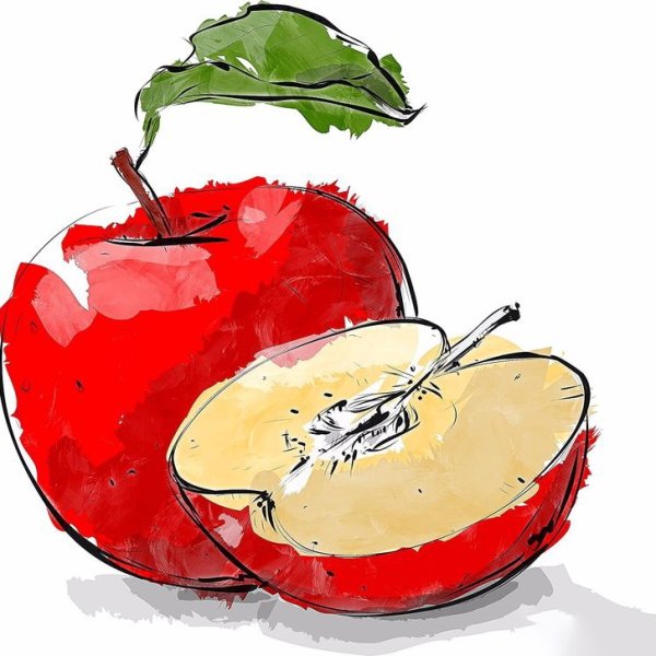 Акварельный скетч фрукты