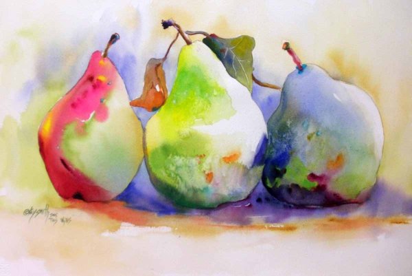 Живопись акварелью фрукты