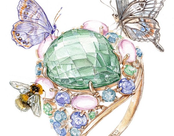 Ювелирные украшения акварелью