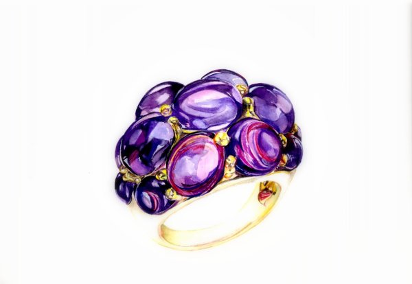 Ювелирные украшения акварелью