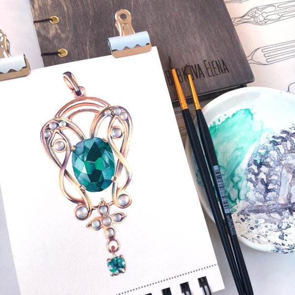 Украшения акварелью