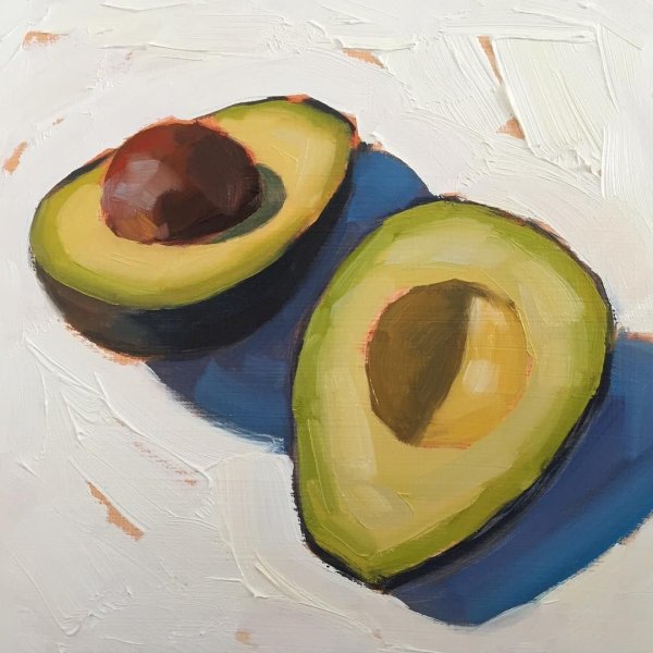 Живопись мастихином авокадо