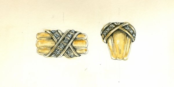 Отмывка ювелирных изделий акварелью