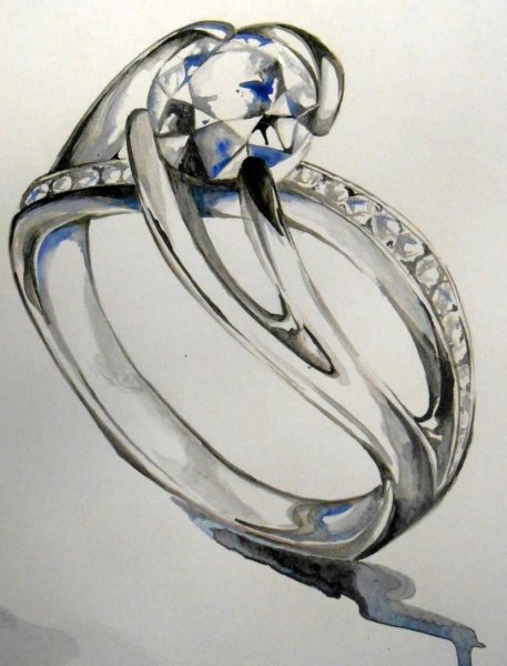 Ювелирные украшения акварелью