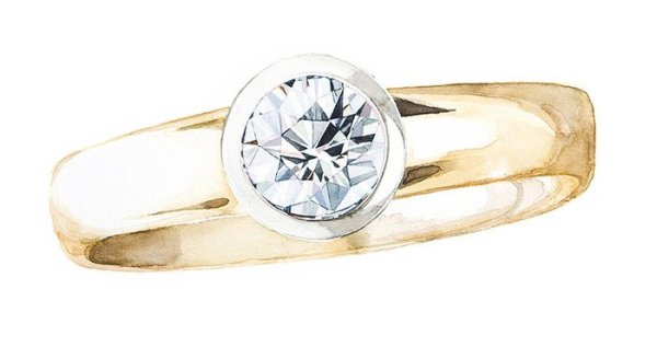 Кольца акварель