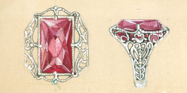 Отмывка ювелирных изделий акварелью