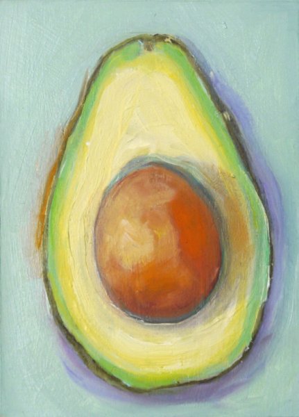 Авокадо в живописи акварелью