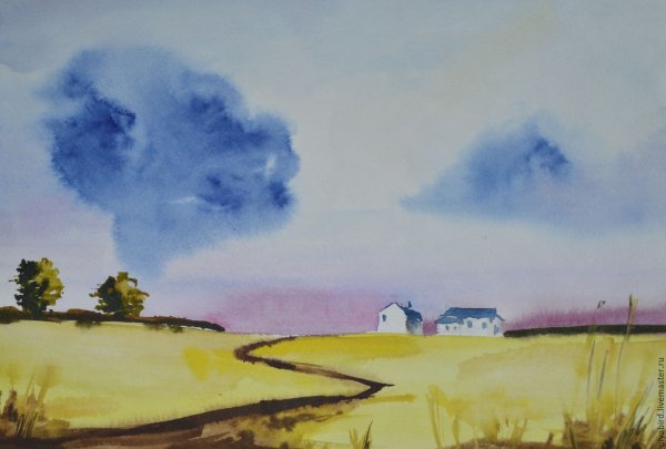 Мастер класс по рисованию гуашью поле с пшеницей