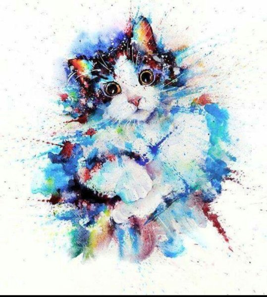 Акварельный котенок