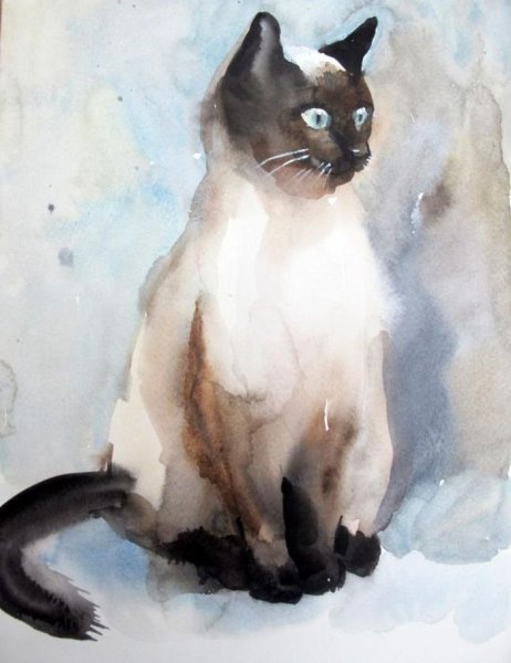 Этюды животных акварелью