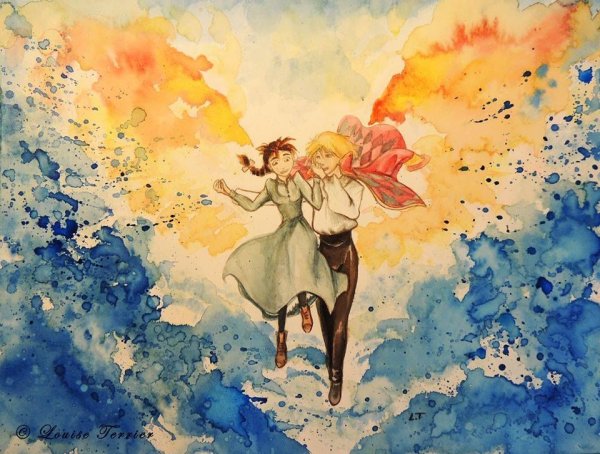 Хаул Ходячий замок акварель