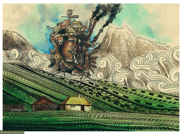 Хаул Ходячий замок акварель