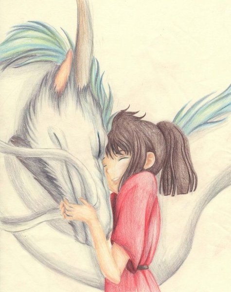 Тату Унесенные призраками Тихиро и Хаку