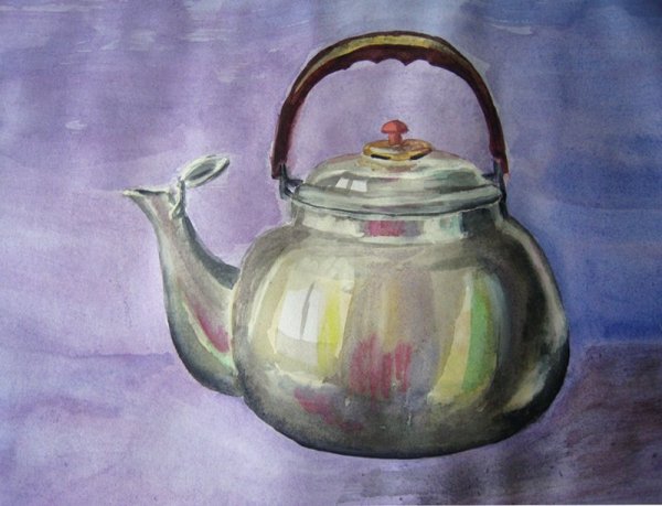 Чайник акварелью