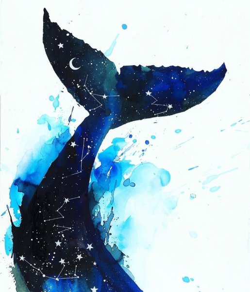 Кит акварелью уроки