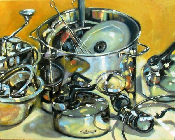 Металлические предметы живопись