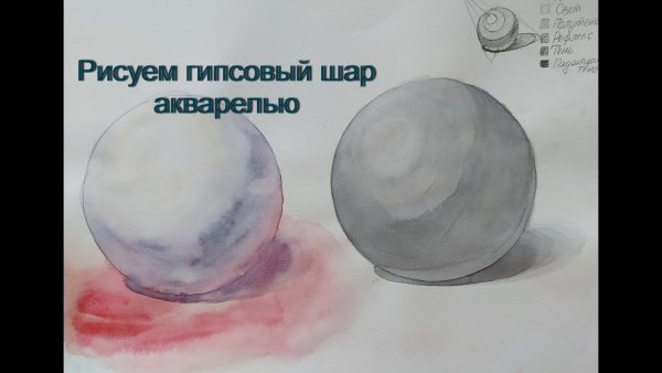 Объемный шар акварелью