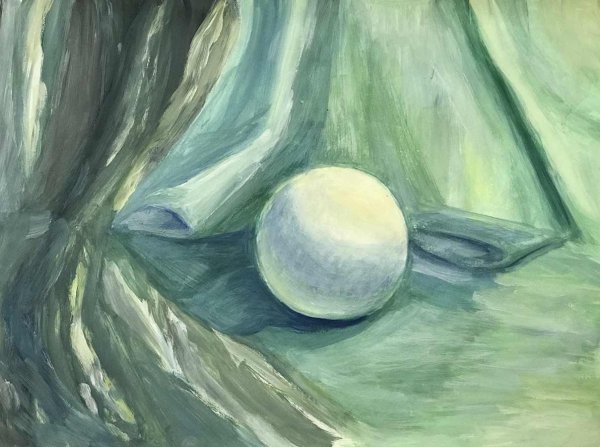 Гипсовый шар акварелью