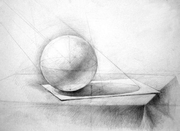 Построение шара Академический рисунок