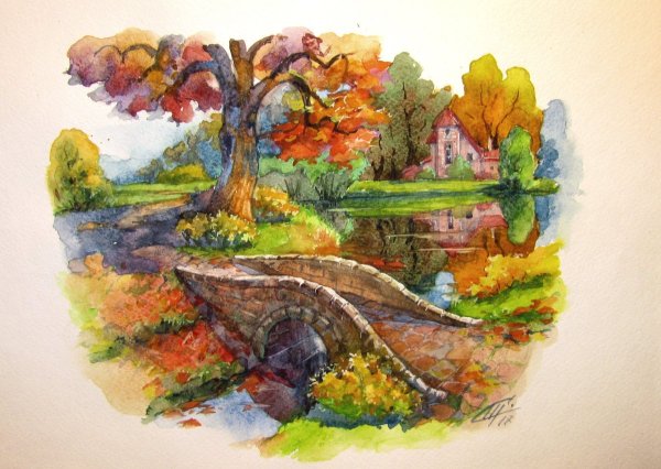 Оригинальные рисунки на тему осень