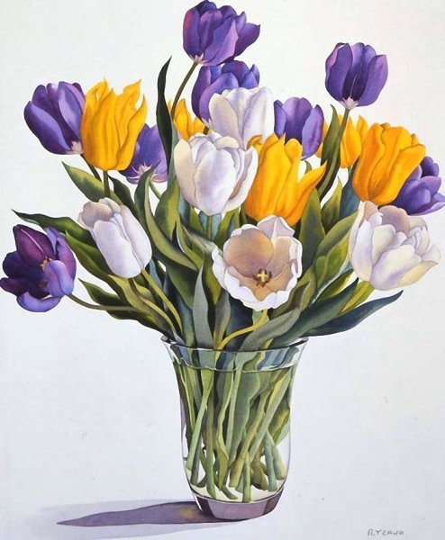 Художник Christopher Ryland. Акварельные цветы