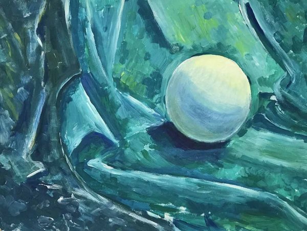 Гипсовый шар акварелью