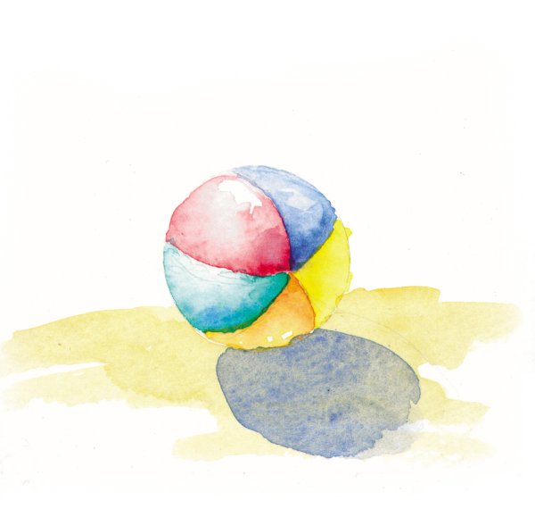 Мячик акварель