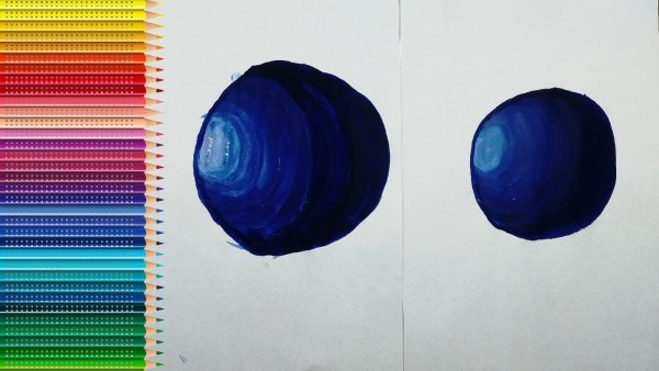 Объемный шар красками