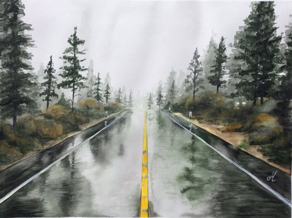 Дорога акварель