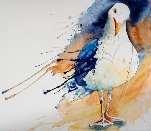 Птицы акварелью