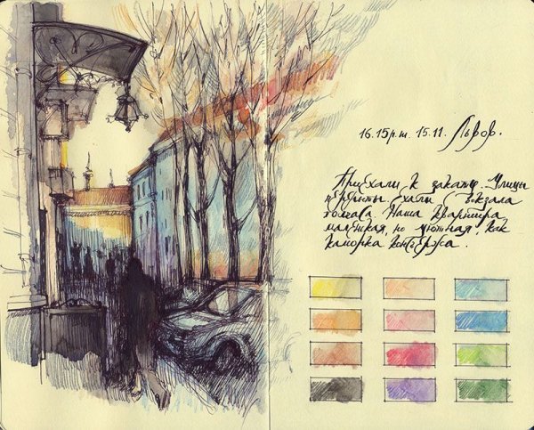 Акварельныемкарандаши скетчи