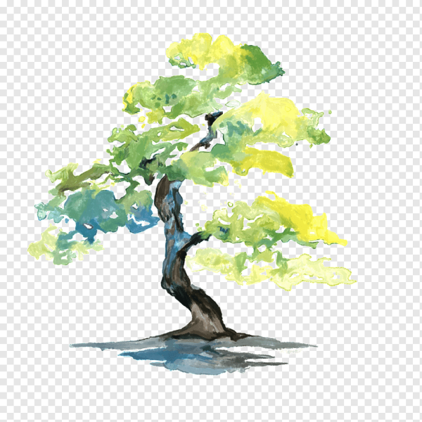 Деревья акварелью