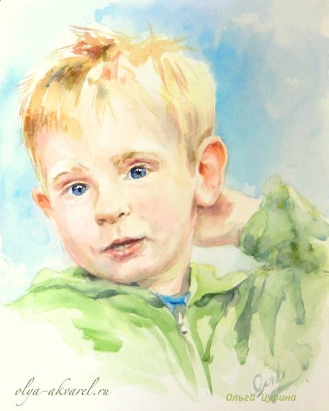 Акварельные портреты детей