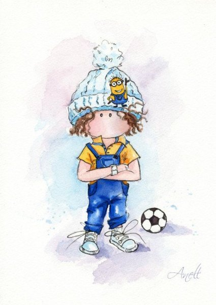 Мальчик акварель