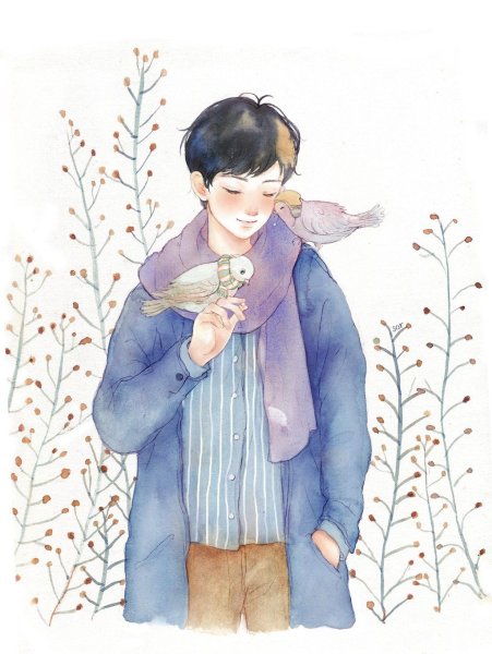 Мальчик акварель