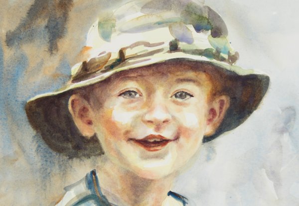 Мальчик акварель