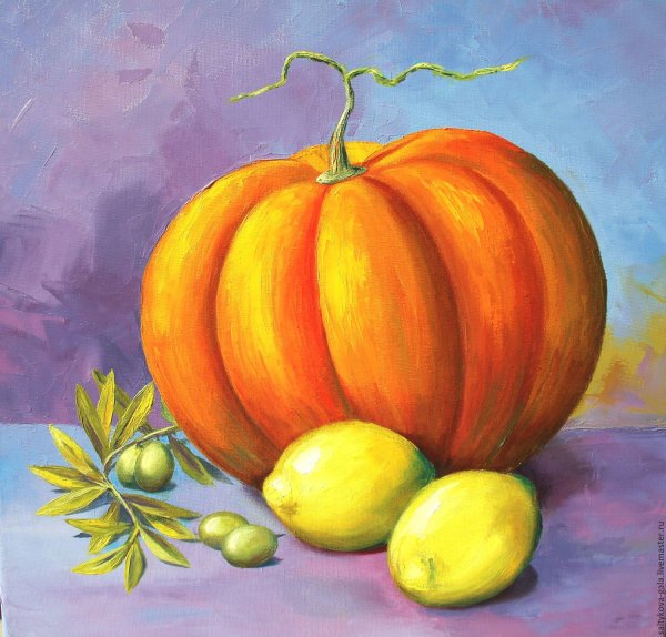 Фрукты цветными карандашами