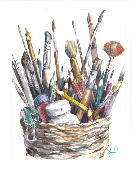 Кисть карандашом