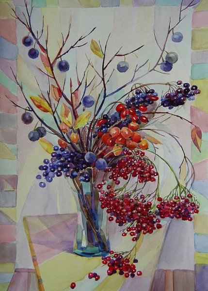 Осенняя композиция акварелью