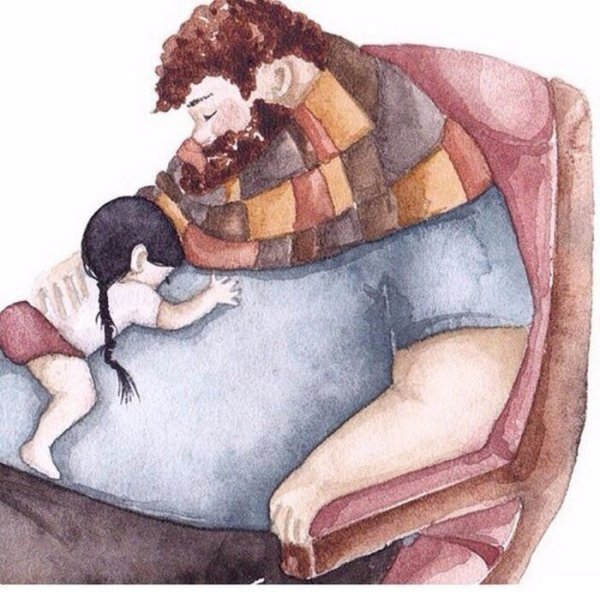 Отец и дочь иллюстрации