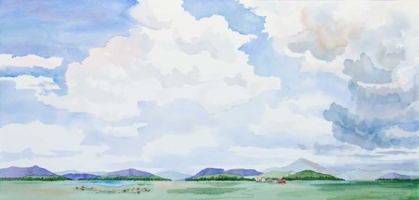 Облака акварелью