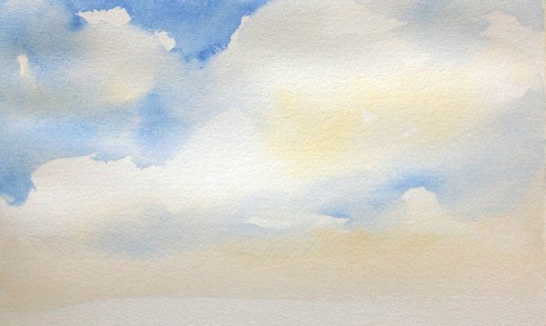 Рисуем небо акварелью