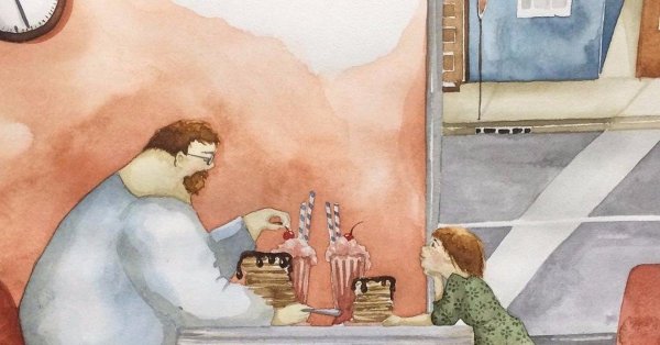 Папа акварель