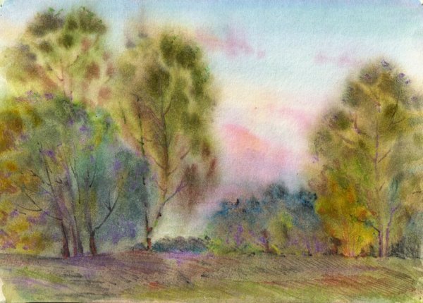 Акварель по сырому