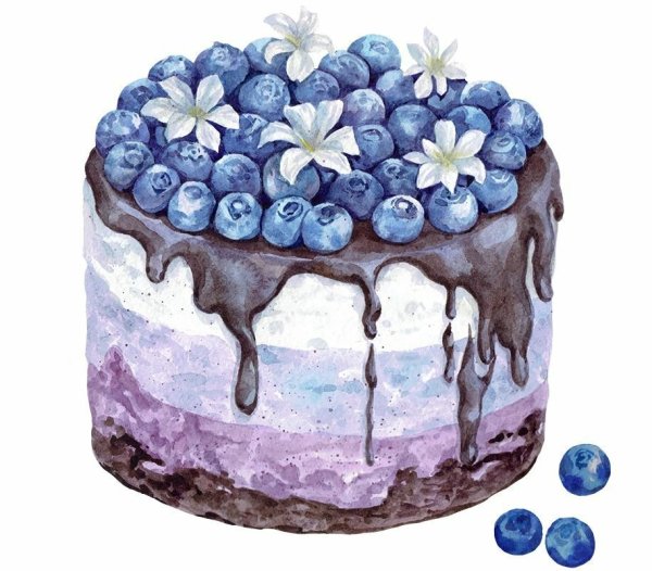 Торт в стиле акварель