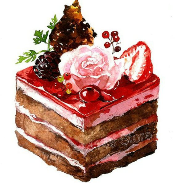 Торт акварель