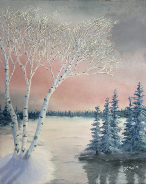 Картины зимние пейзажи Олег Кангин