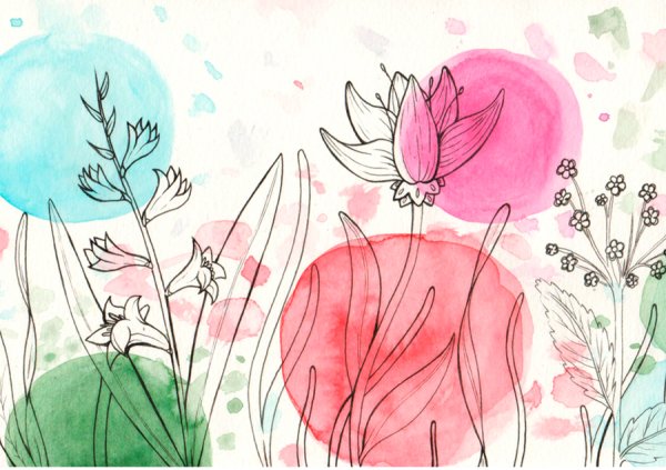 Рисунки акварелью для срисовки простые