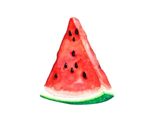 Долька арбуза красками