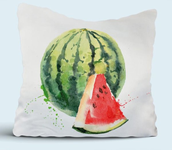 Этюд арбуза акварелью